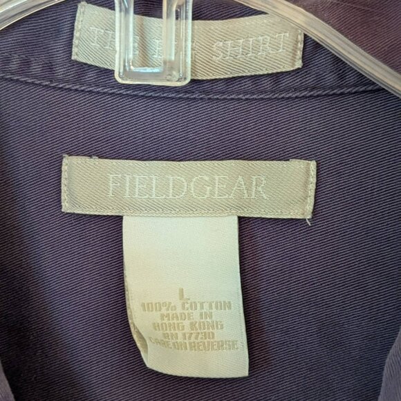 Navy Blue Field Gear long sleeve button down cotton shirt size L - Picture 4 of 5